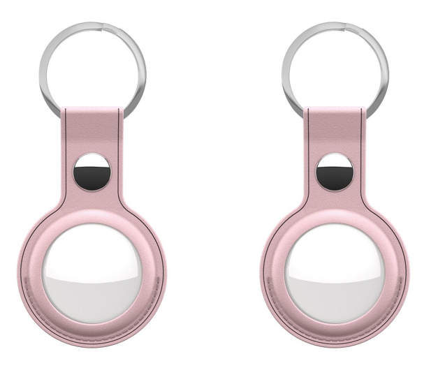 KeyBudz AirTag Keyring skórzane etui do AirTag blush pink 2 sztuki IEOKBAT2BP - 1172153 - zdjęcie